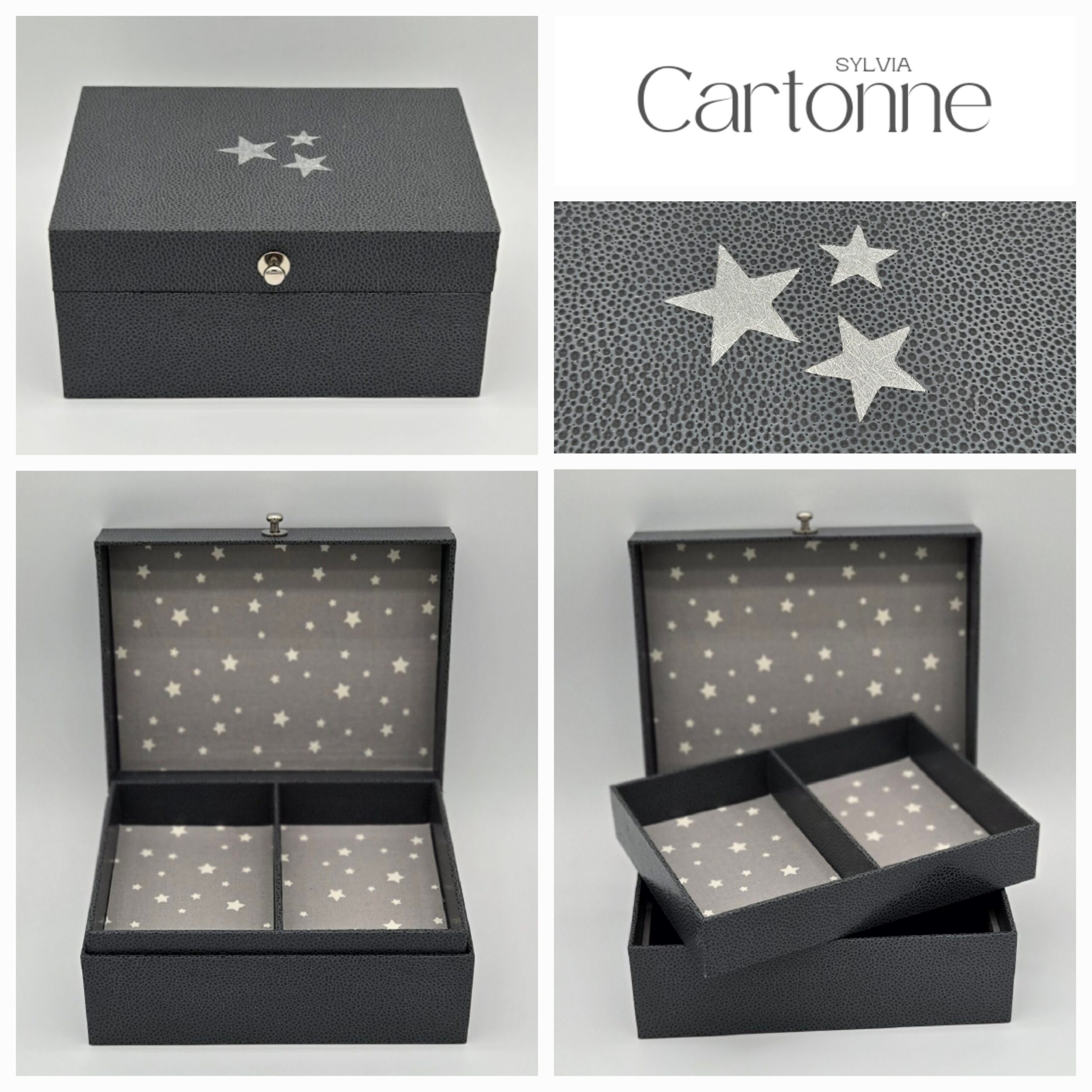 Coffret à bijoux Gris