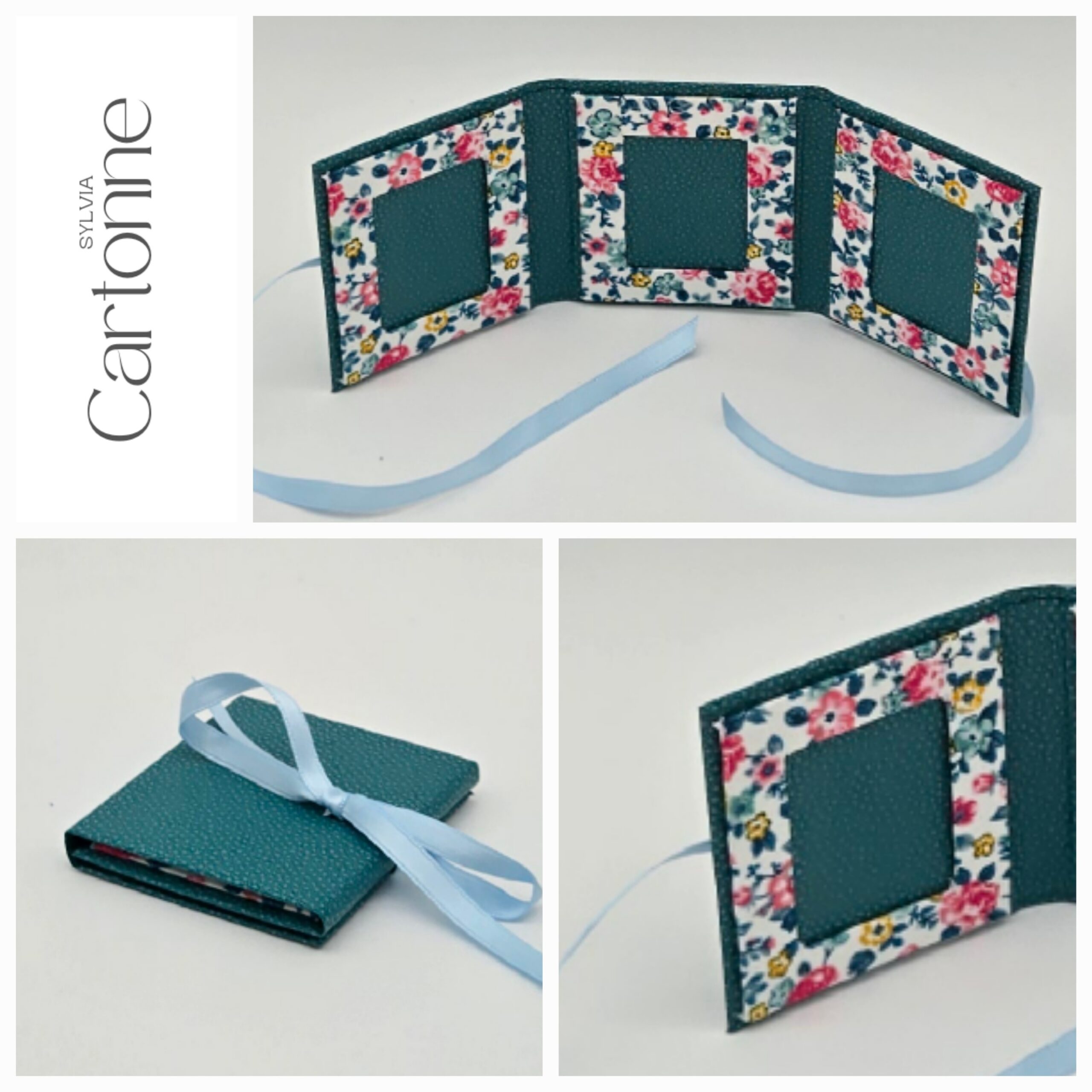 Porte photos d’identité 3 vues Fleurettes