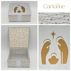 Coffret à santons Argenté Sainte famille