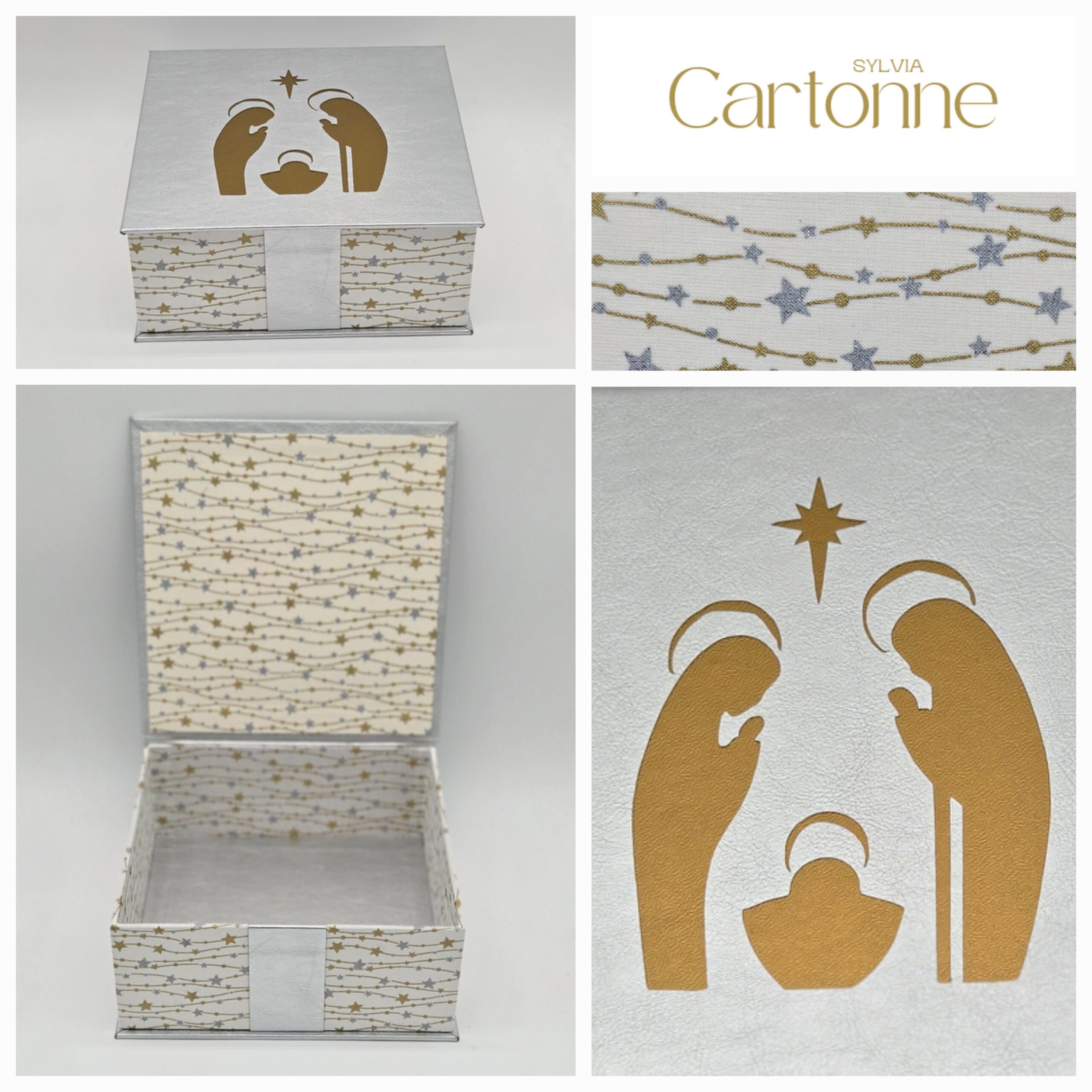 Coffret à santons Argenté Sainte famille