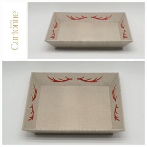 Vide poches 4 bois Beige Orange