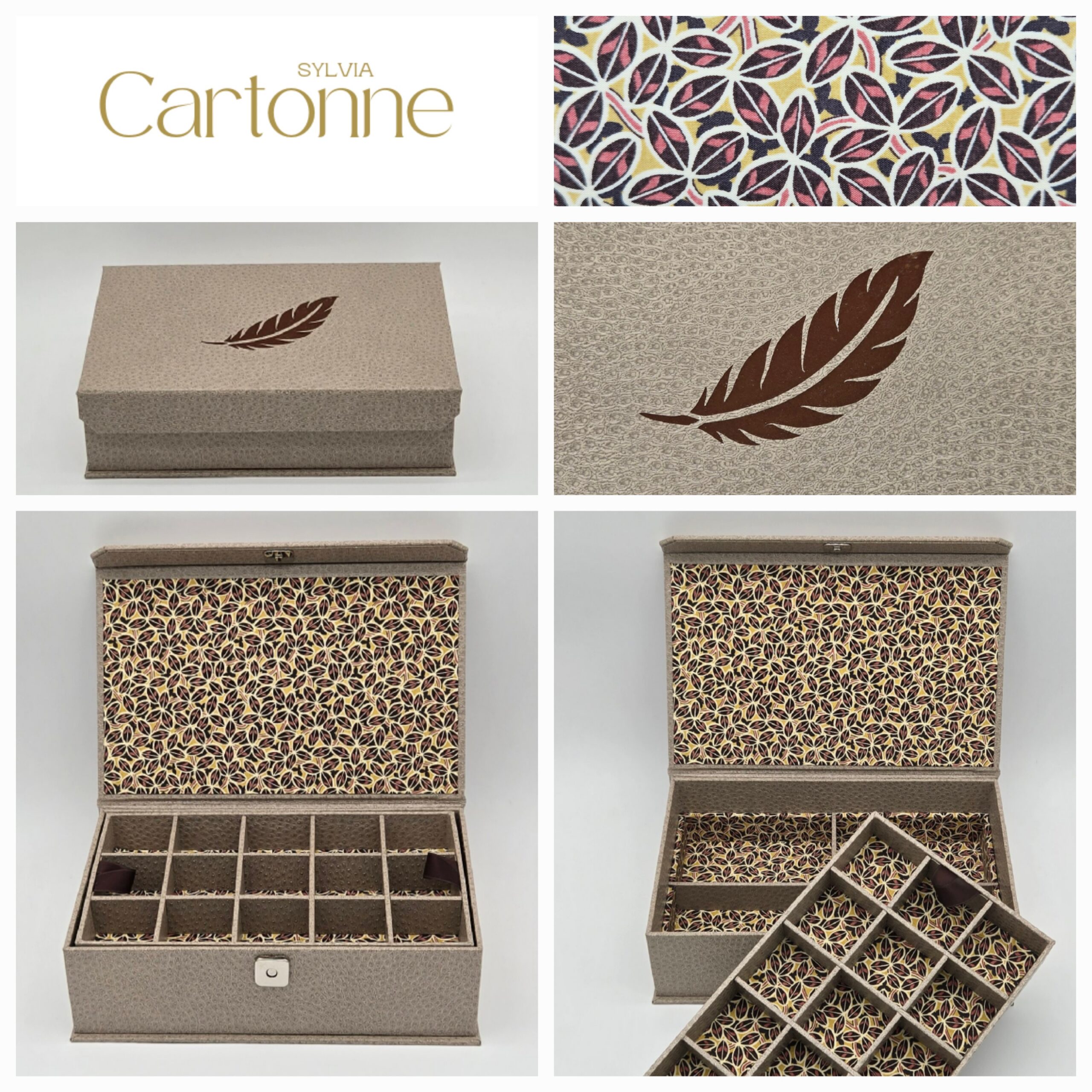 Coffret bijoux aimanté Plume