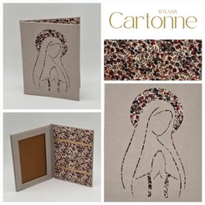 Oratoire diptyque Vierge couronnée Sable