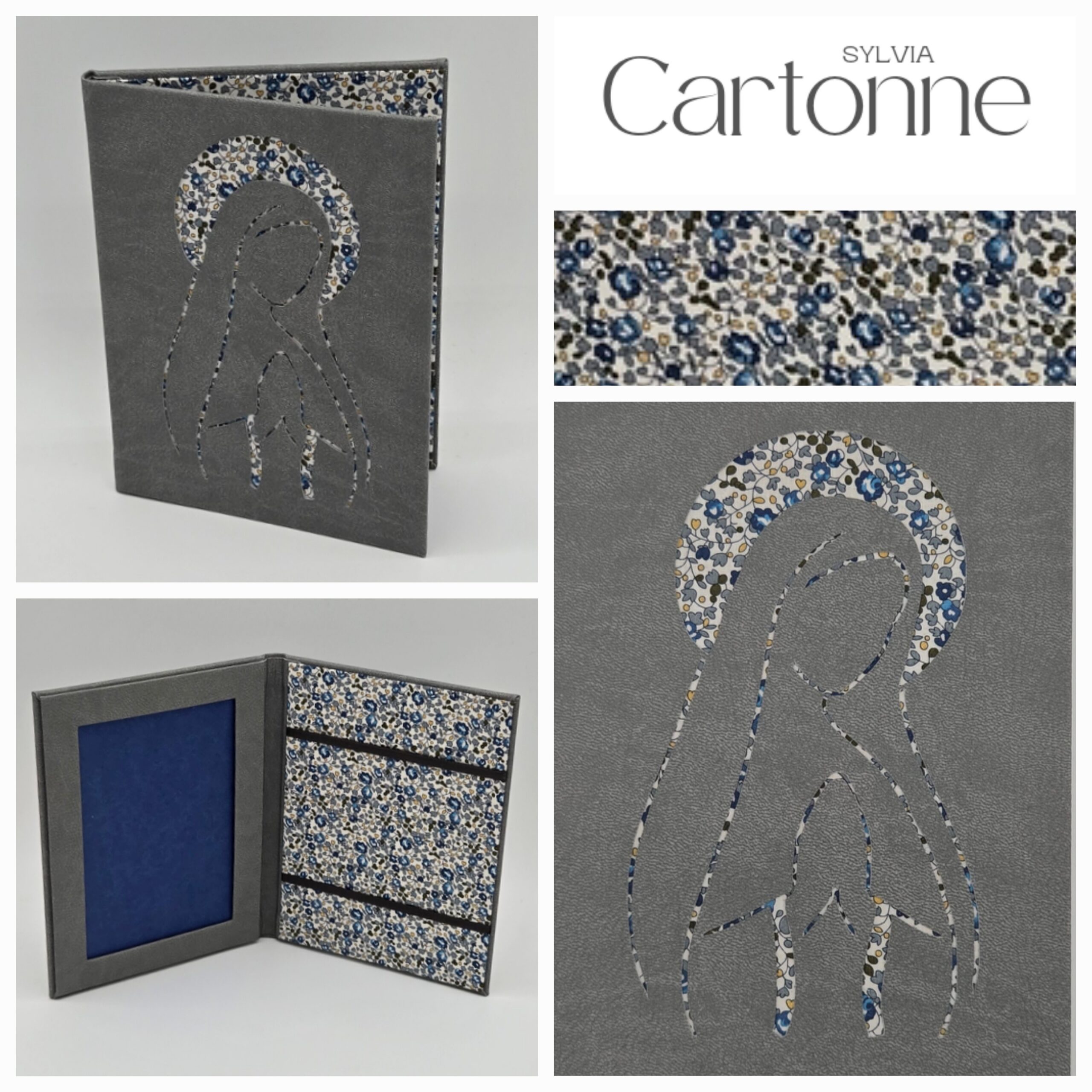 Oratoire diptyque Vierge couronnée Gris