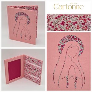 Oratoire diptyque Vierge couronnée Rose