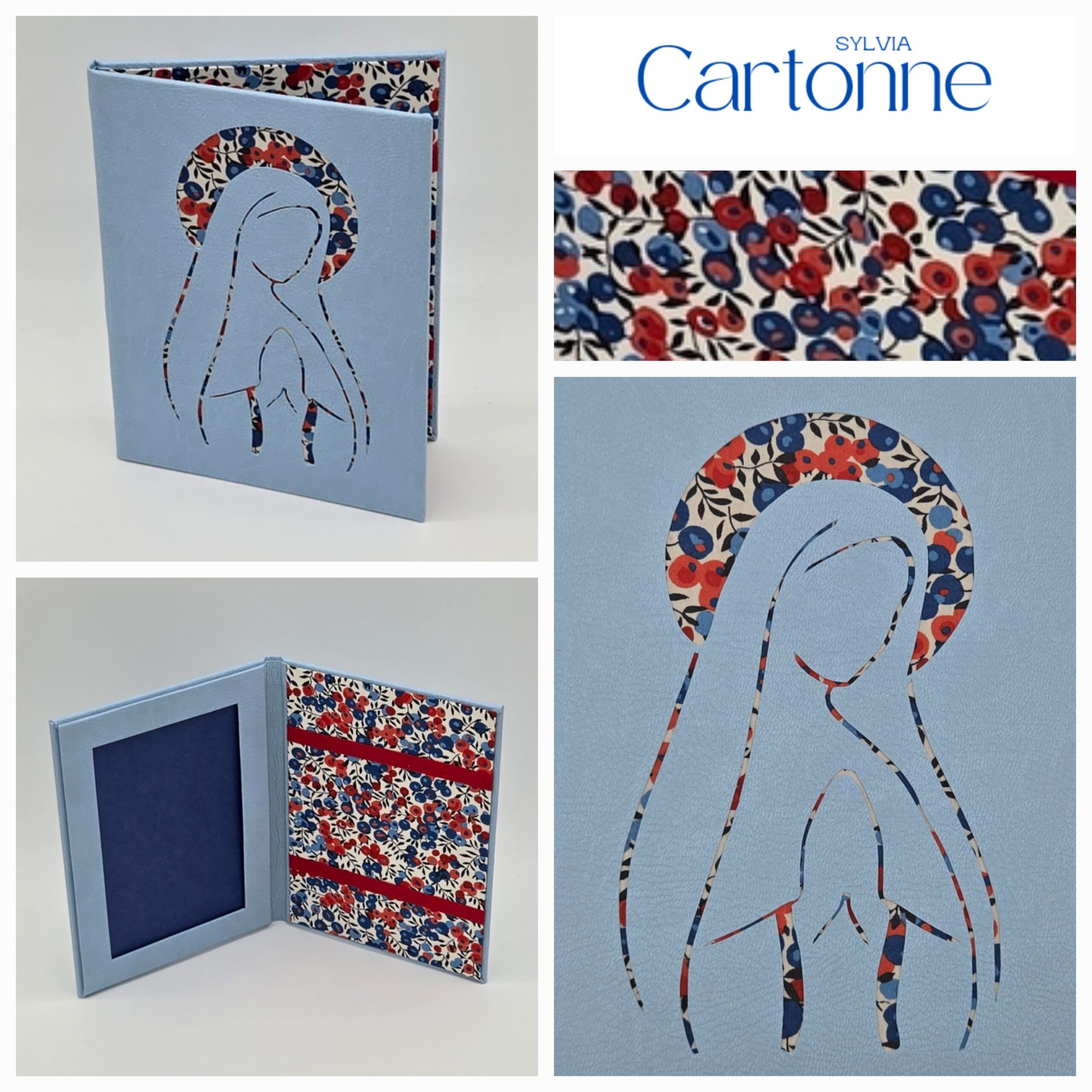 Oratoire diptyque Vierge couronnée Bleu