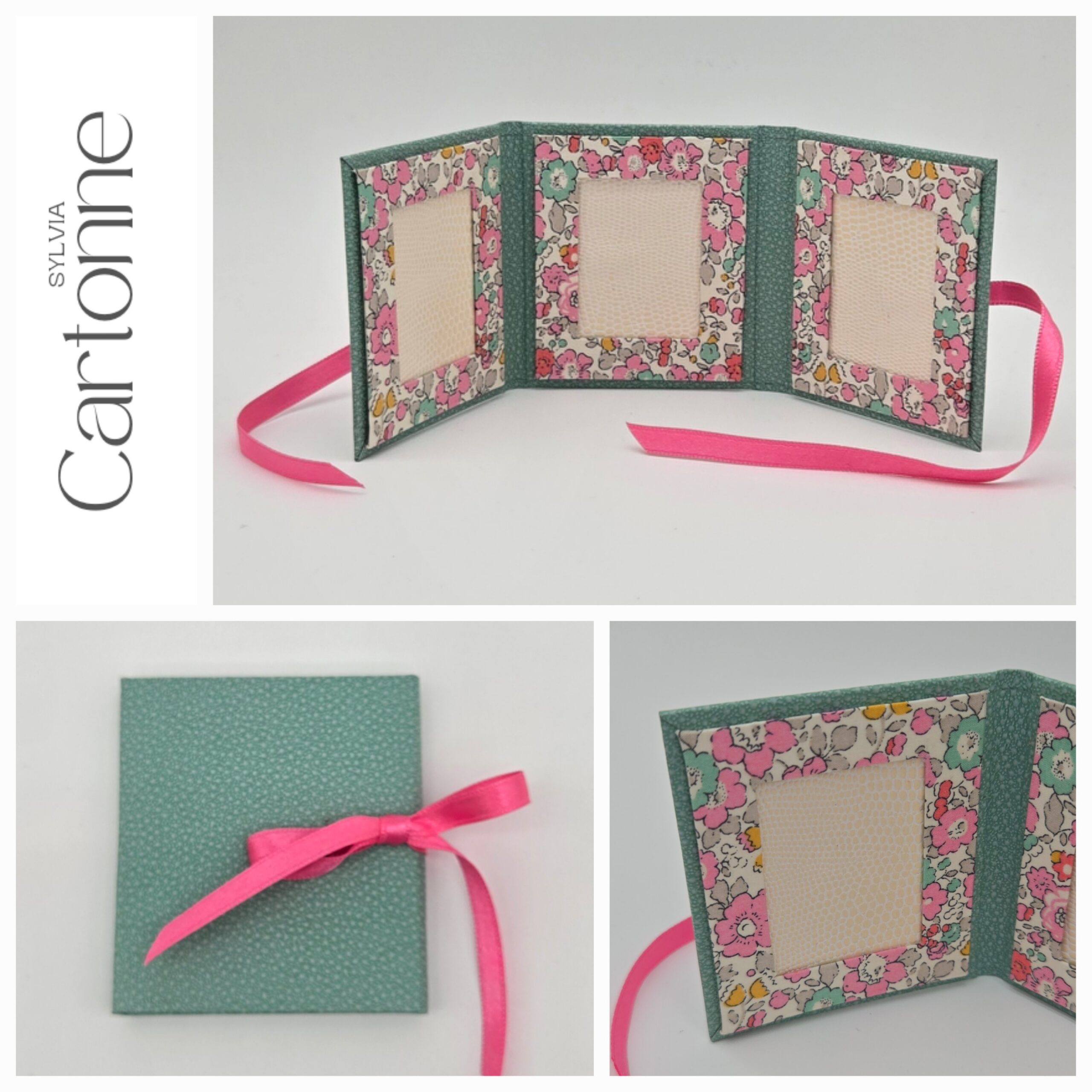 Porte photos d’identité 3 vues Fleurettes