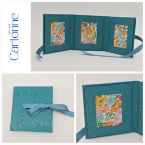 Porte photos d’identité 3 vues Turquoise