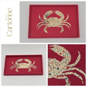 Mini plateau Crabe Corail et Liberty