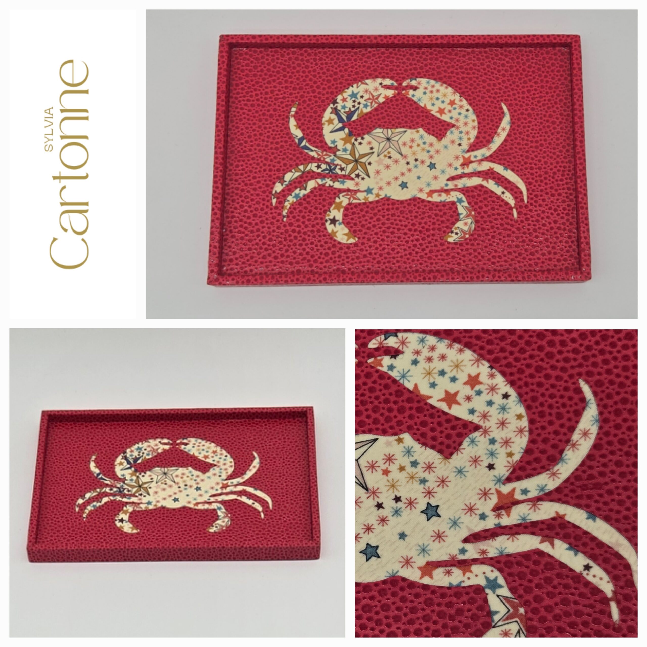 Mini plateau Crabe Corail et Liberty