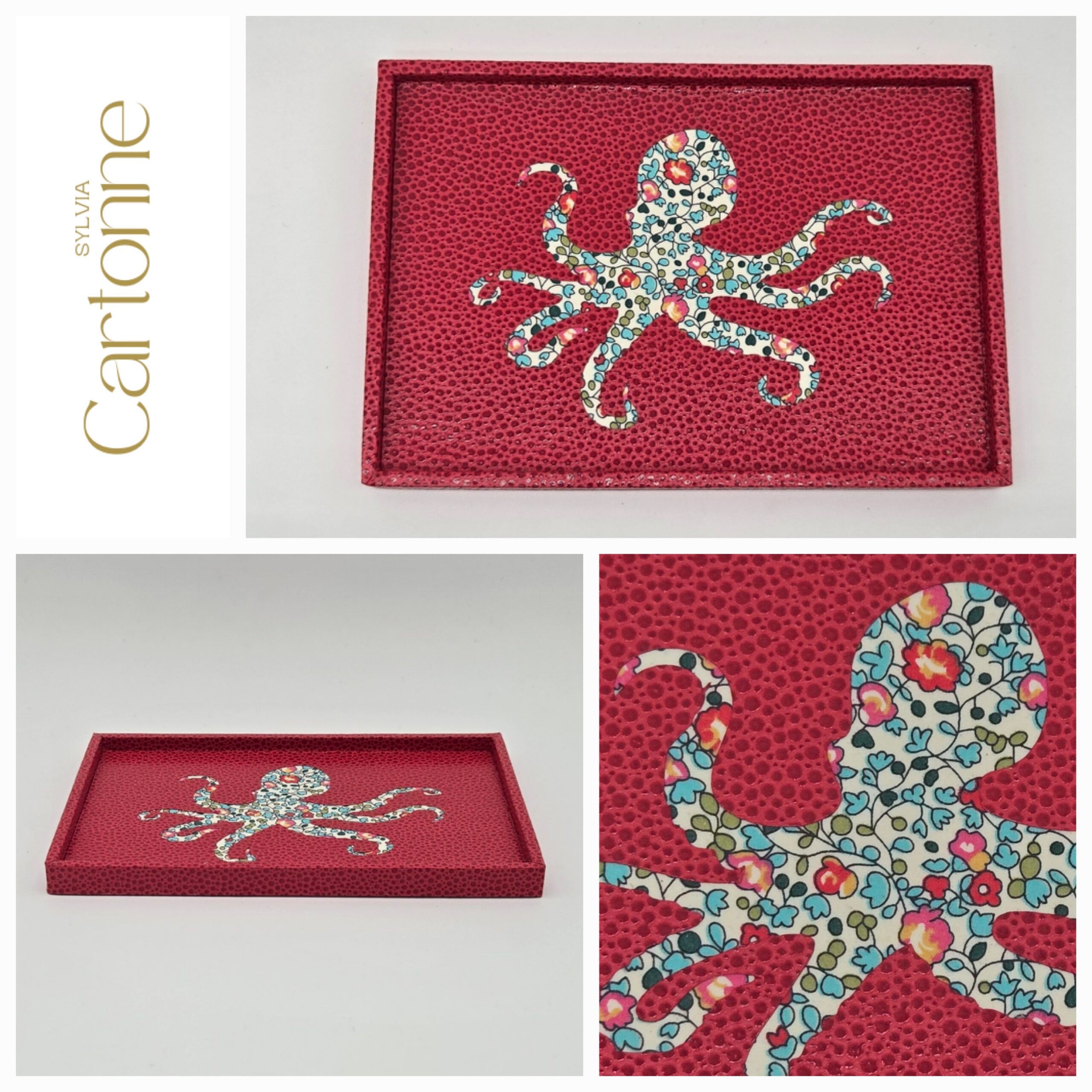 Mini plateau Pieuvre Corail et Liberty