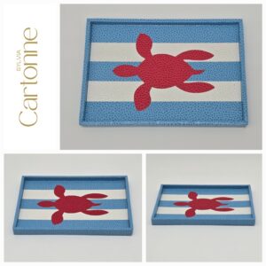 Mini plateau Rayures Tortue Corail