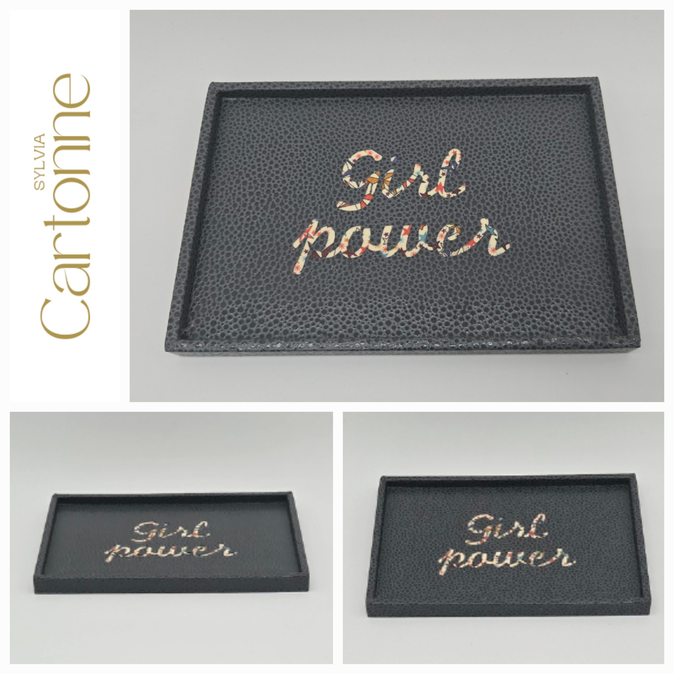 Mini plateau Girl Power Gris