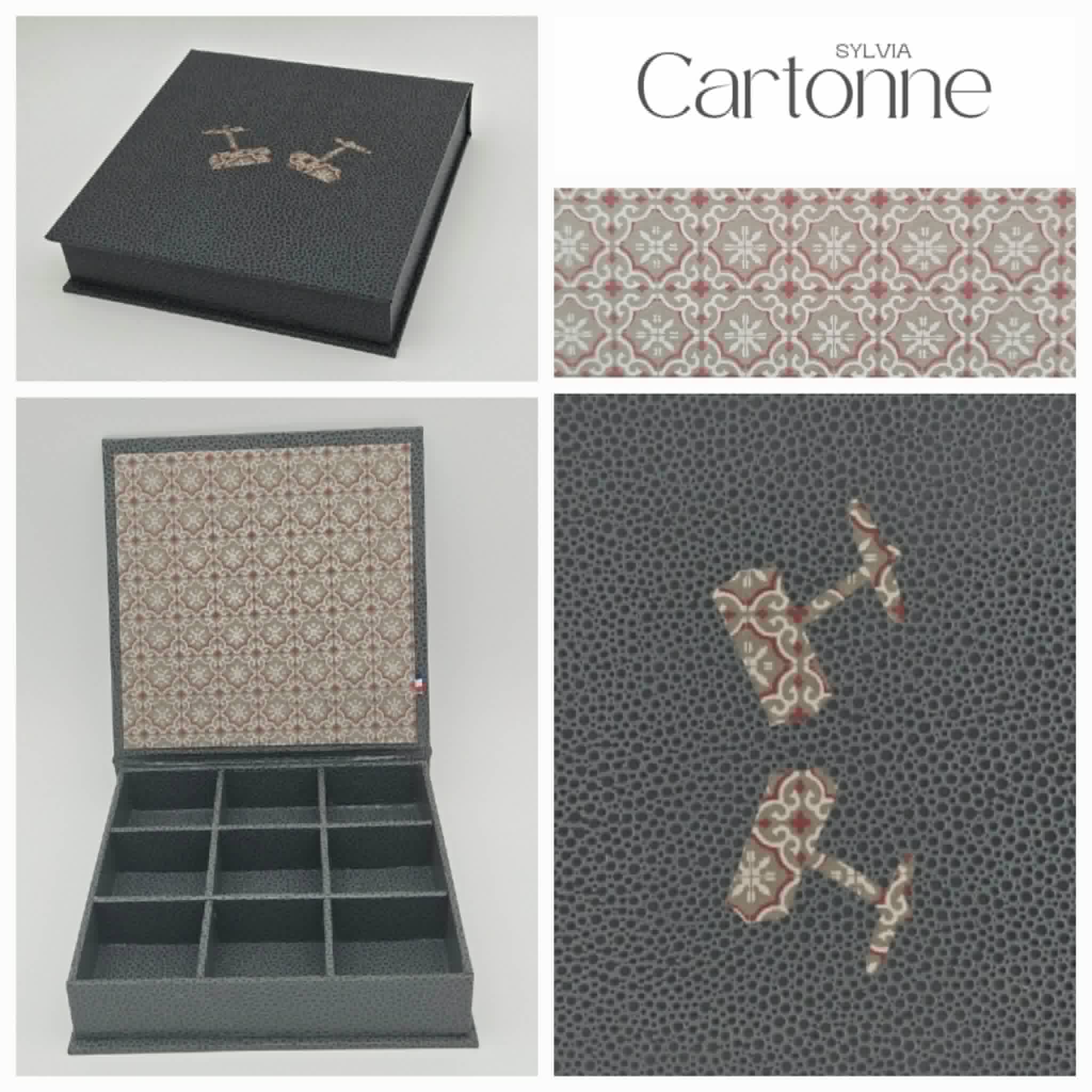 Coffret 9 manchette dessin gris